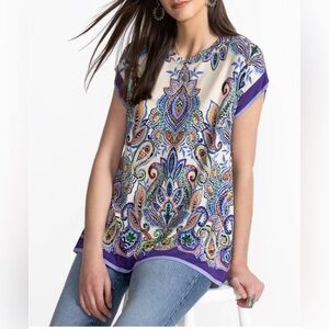 NEW 💙 JOHNNY WAS THE JANIE FAVORITE CREW NECK DRAPED TEE